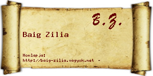 Baig Zilia névjegykártya